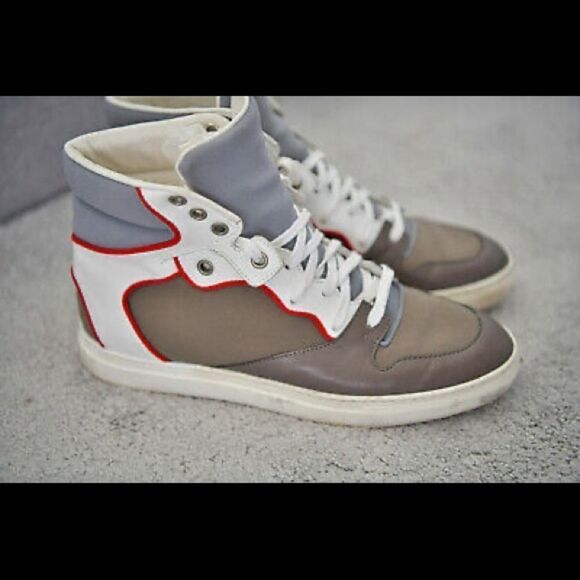 BALENCIAGA-MULTI Colour Panelled Leather High Top - Picture 1 of 16